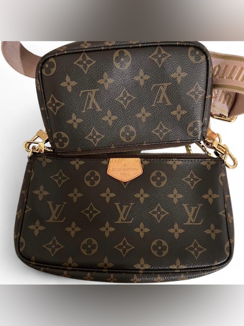 Louis Vuitton Multi Pochette Accessoires Monogram Pink Strap Bag - Picture 2 of 8